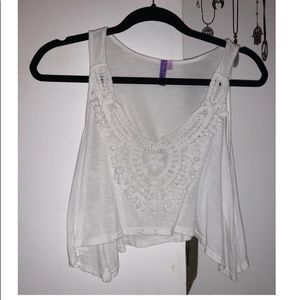 Emma and Sam white cropped tank